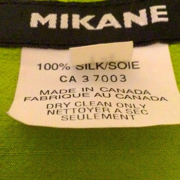 NEON PERIDOT GREEN 100 % PURE SILK BLOUSE-NWOT-RETRO - Picture 6 of 6